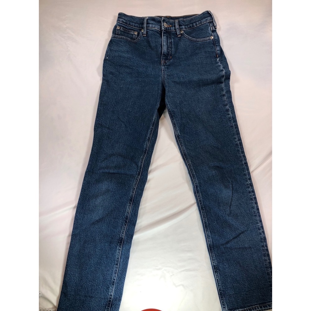 J.Crew Classic Straight Full Length Jeans Dark Wash Denim Size 26 High Rise